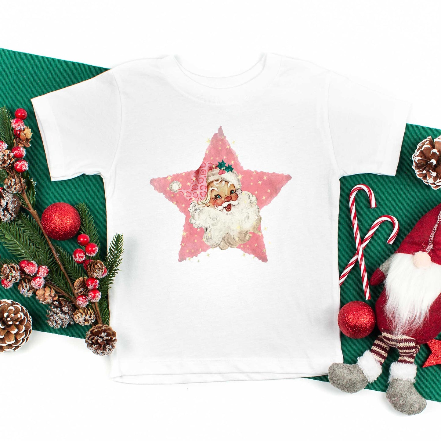 Pink Santa Star | Youth Graphic Short Sleeve Tee
