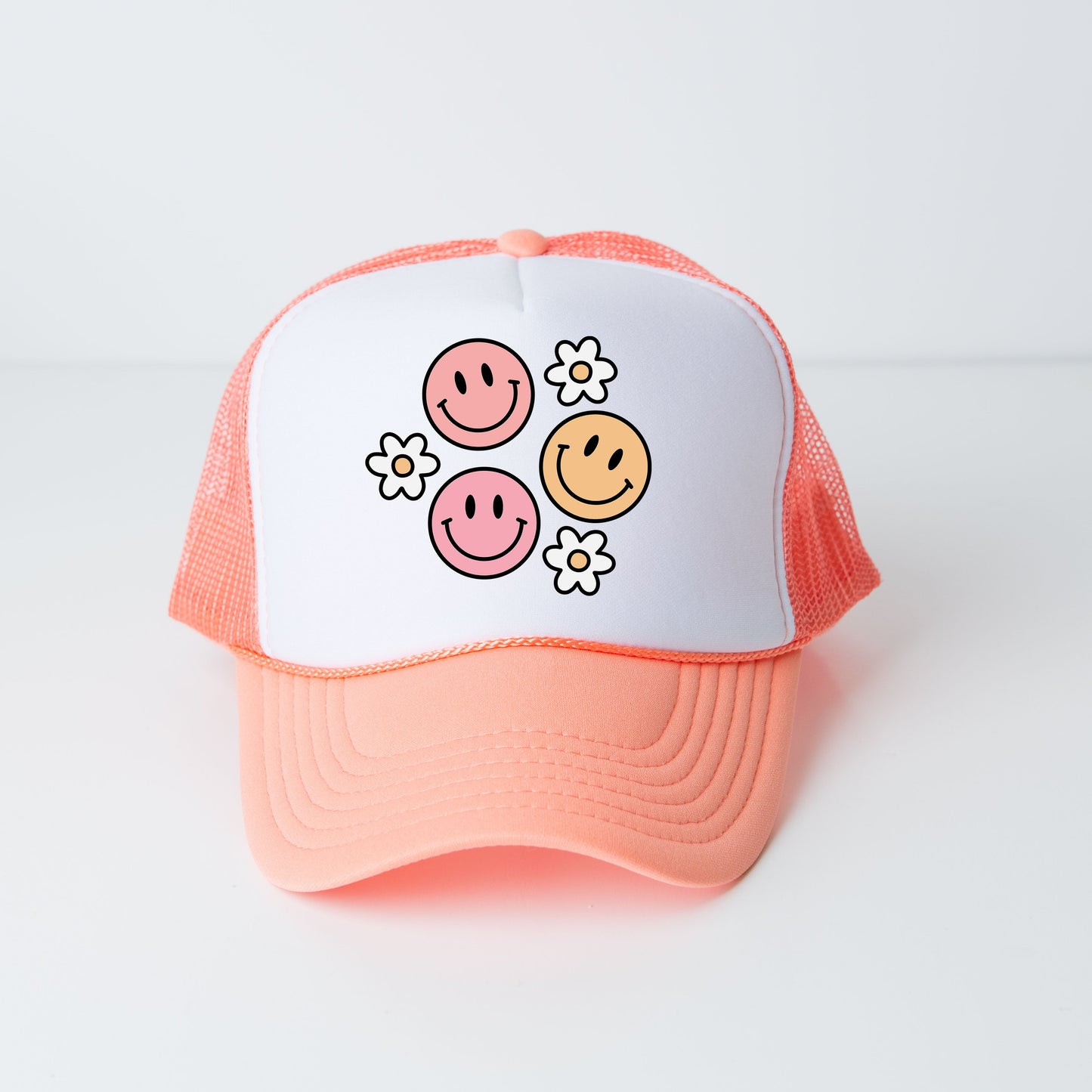 Groovy Flower Smiley Face | Youth Foam Trucker Hat