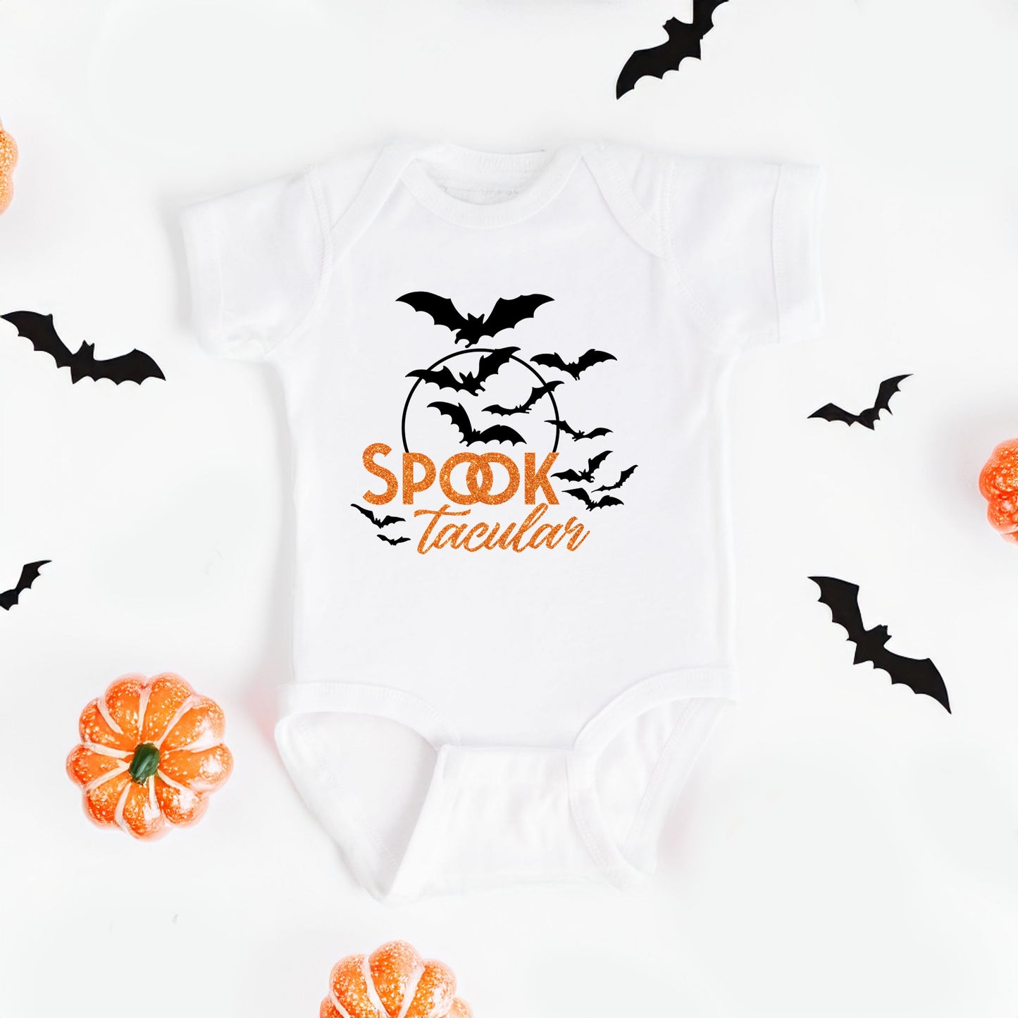 SpookTacular Glitter | Baby Graphic Short Sleeve Onesie