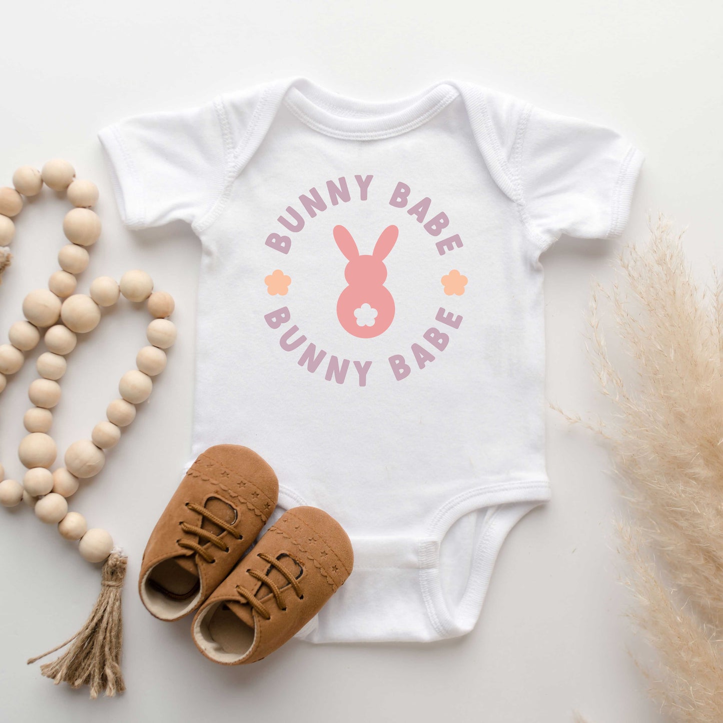 Bunny Babe Circle | Baby Graphic Short Sleeve Onesie