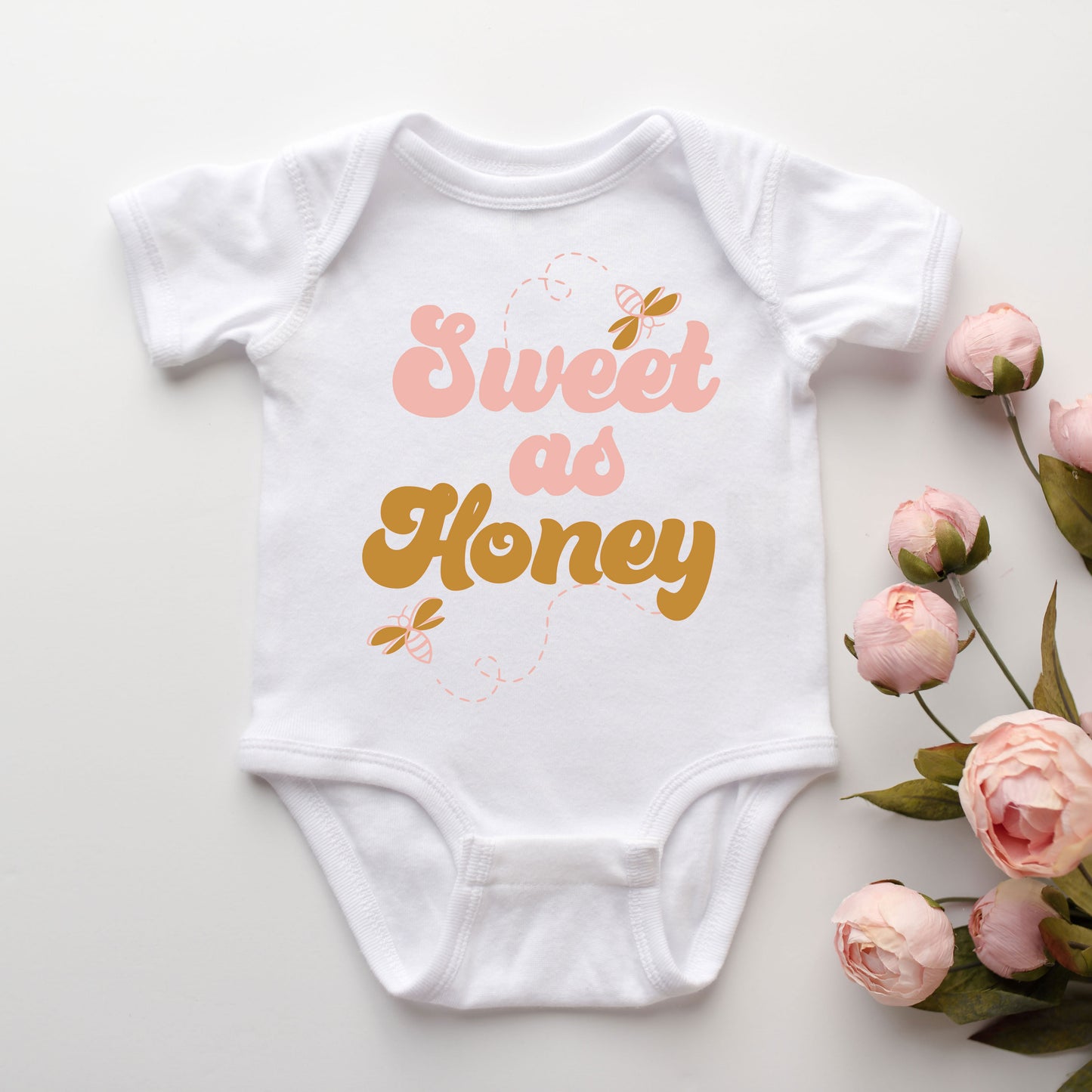 Sweet As Honey | Baby Graphic Short Sleeve Onesie