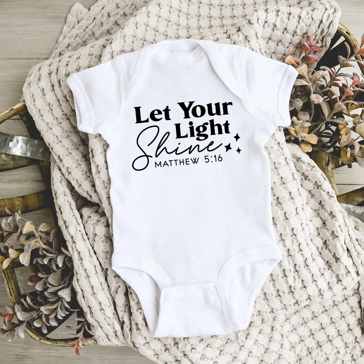 Let Your Light Shine Stars | Baby Graphic Short Sleeve Onesie