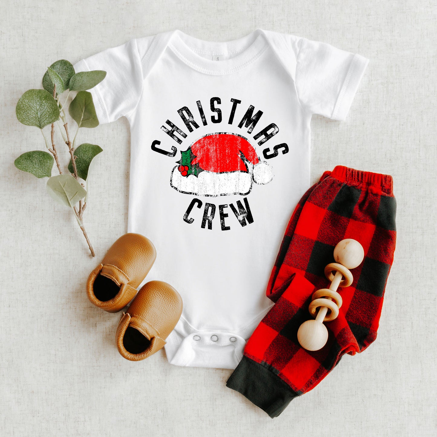 Christmas Crew Hat | Baby Graphic Short Sleeve Onesie