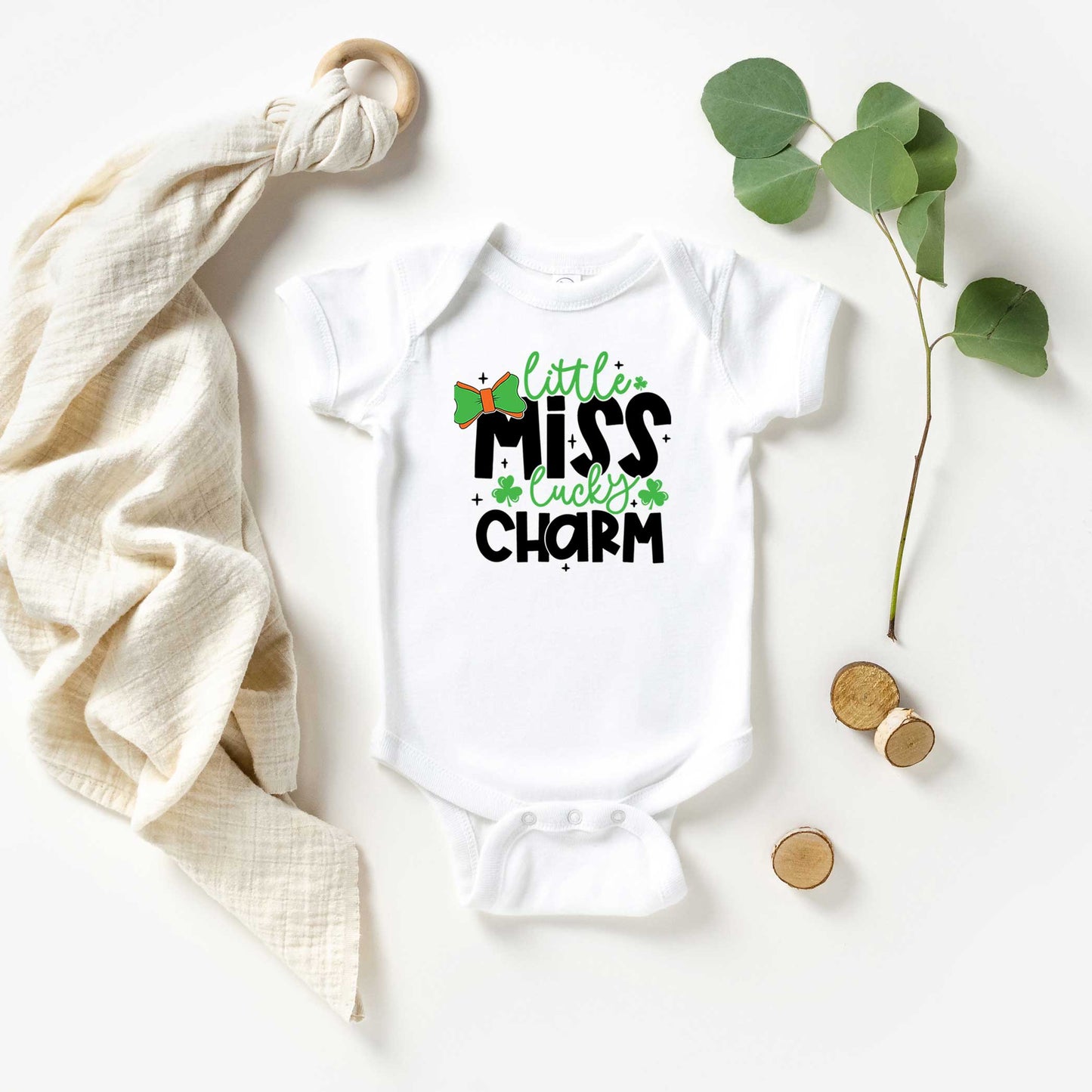 Little Miss Lucky Charm | Baby Graphic Short Sleeve Onesie