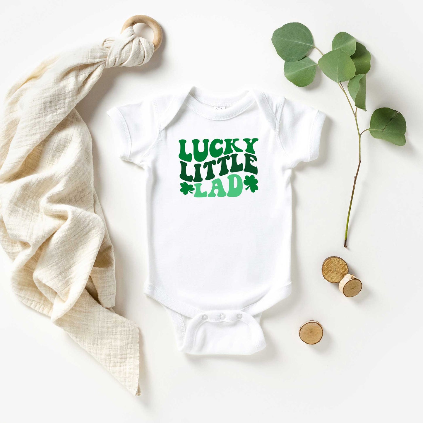 Lucky Little Lad | Baby Graphic Short Sleeve Onesie