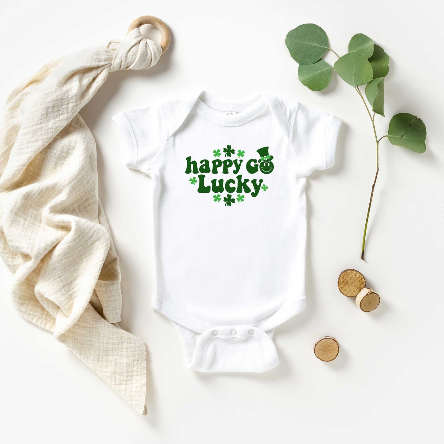Happy Go Lucky Clovers | Baby Graphic Short Sleeve Onesie