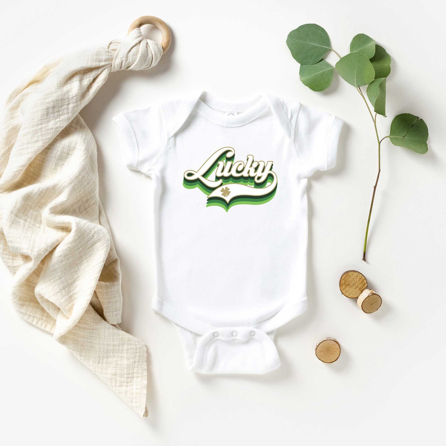 Lucky Script | Baby Graphic Short Sleeve Onesie