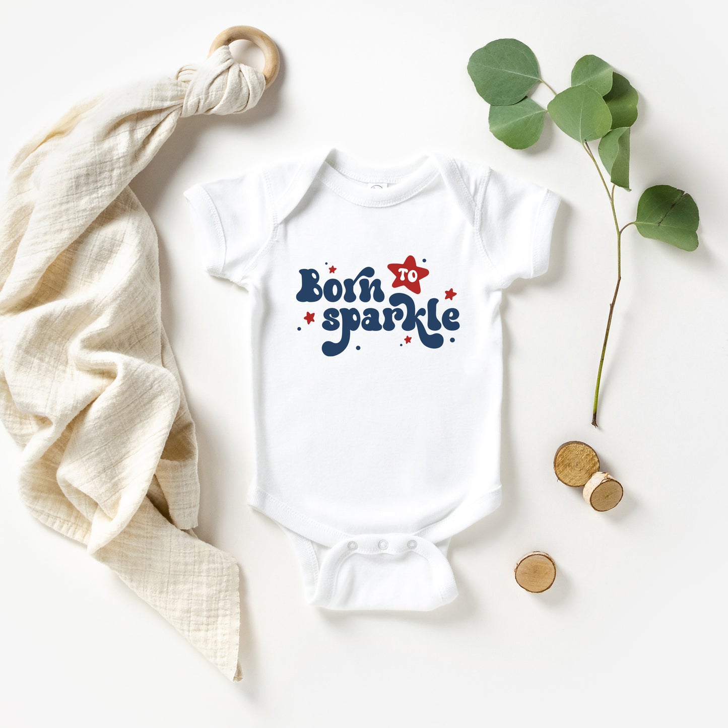 Born To Sparkle | Baby Graphic Short Sleeve Onesie
