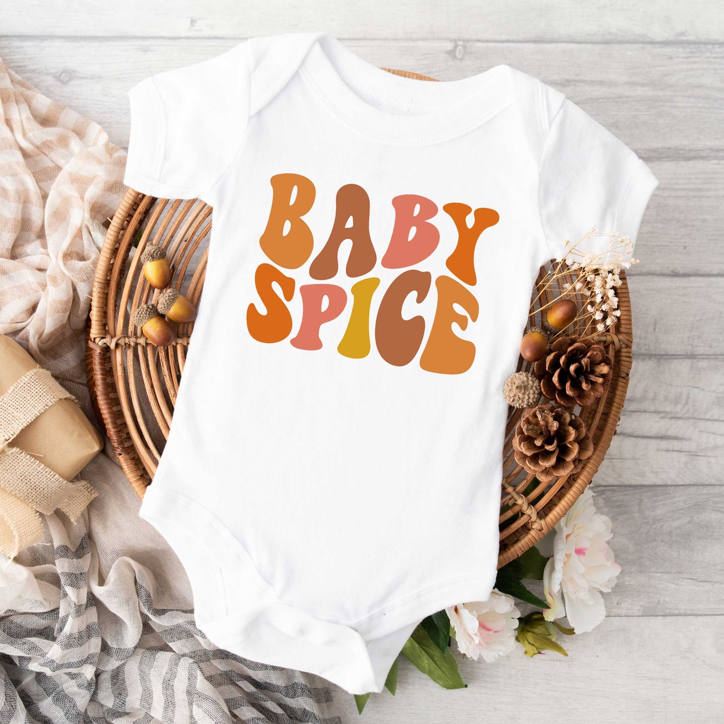 Baby Spice Wavy | Baby Graphic Short Sleeve Onesie
