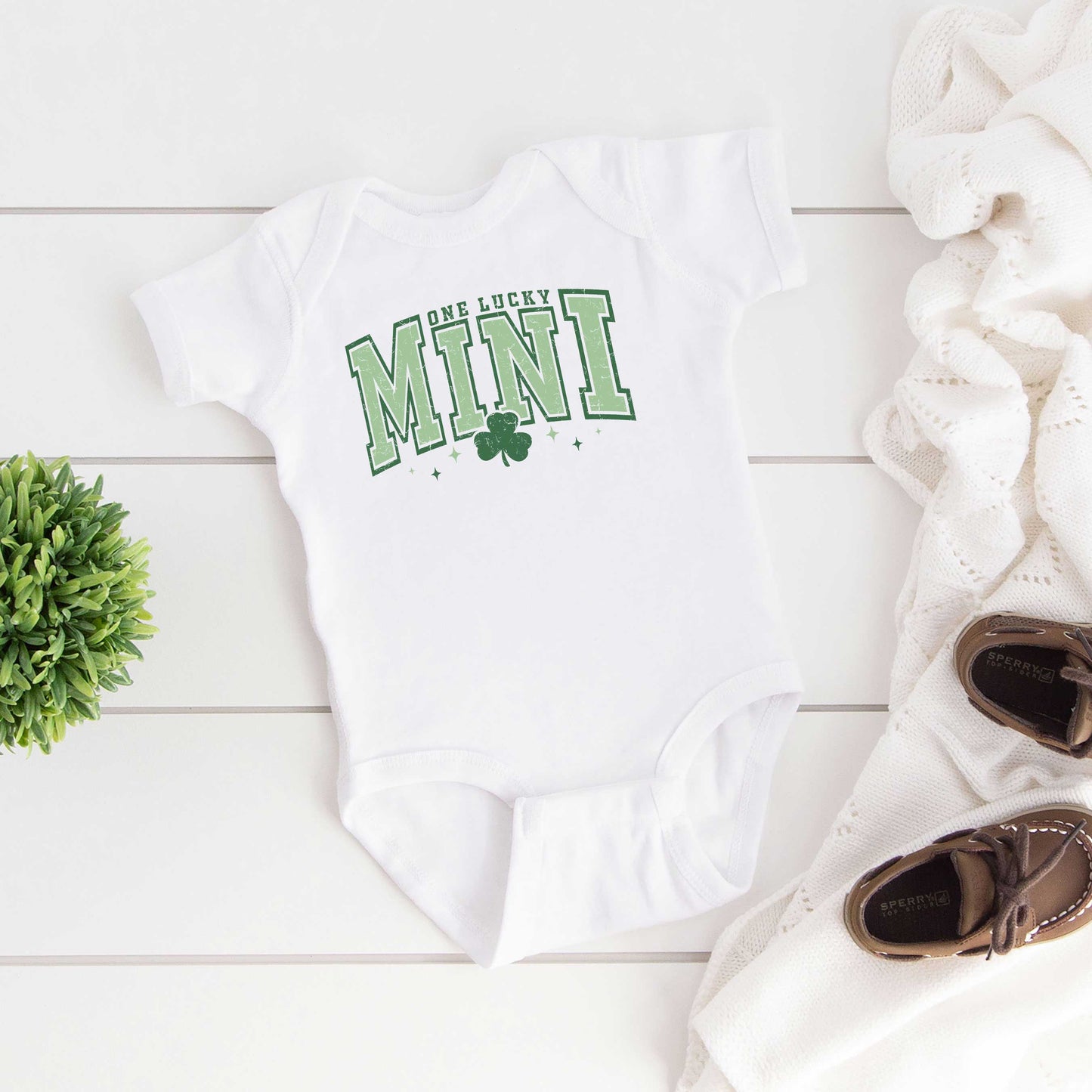 One Lucky Mini Clover | Baby Graphic Short Sleeve Onesie