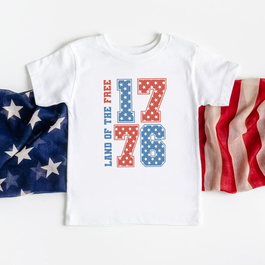 Land Of The Free Retro Stars | Toddler Short Sleeve Crew Neck
