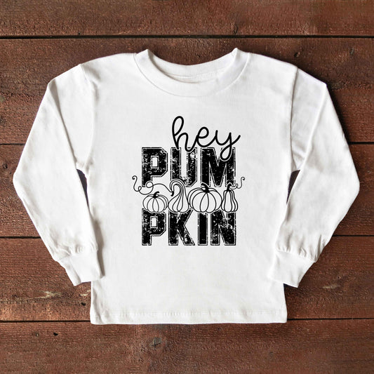Hey Pumpkin Distressed | Toddler Graphic Long Sleeve Tee