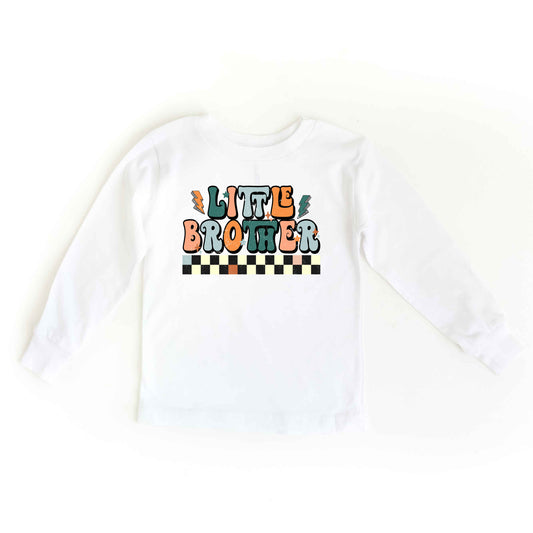 Little Brother Checkered | Toddler Graphic Long Sleeve Tee