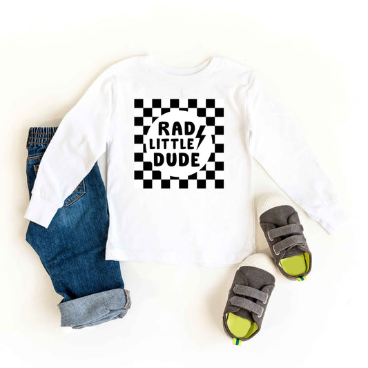 Rad Little Dude Checkered | Youth Graphic Long Sleeve Tee