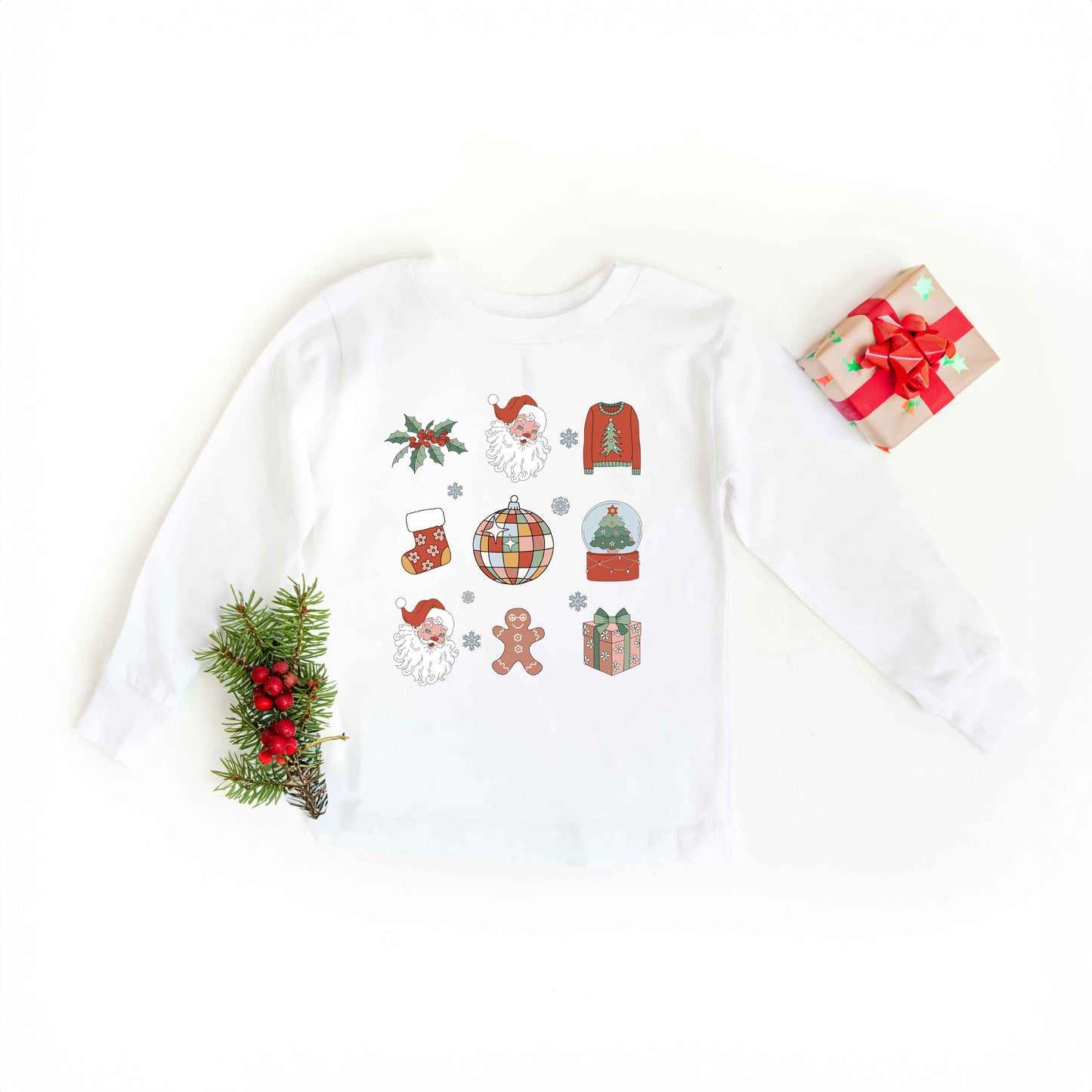 Christmas Collage | Youth Graphic Long Sleeve Tee
