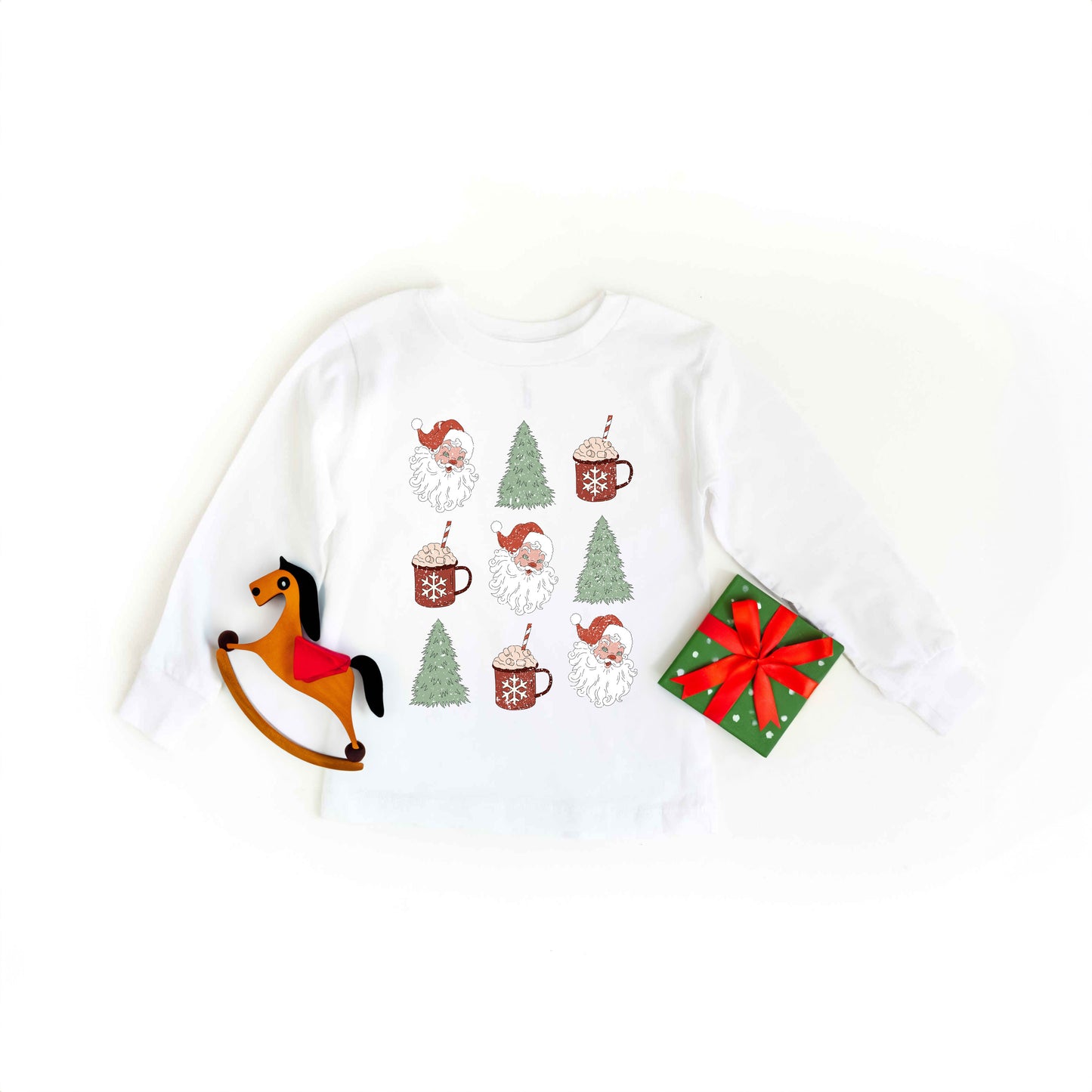 Tree And Mug Collage | Youth Graphic Long Sleeve Tee