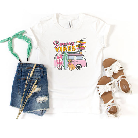 Summer Vibes Dog | Youth Short Sleeve Crew Neck