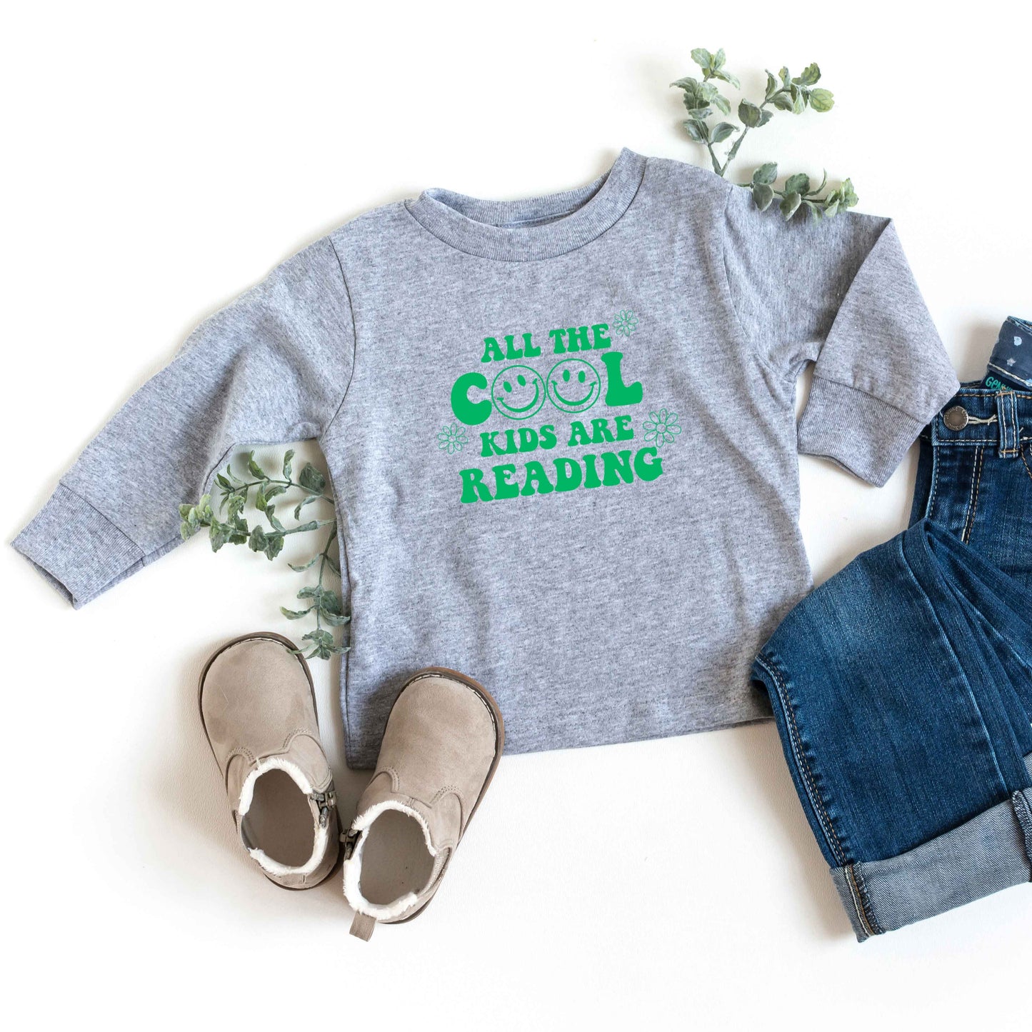 Cool Kids Are Reading Flowers | Youth Long Sleeve Tee