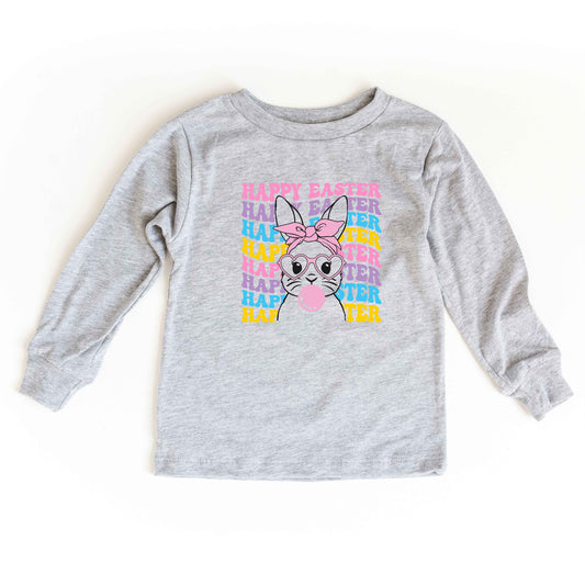 Bubble Gum Bunny Wavy | Youth Long Sleeve Tee