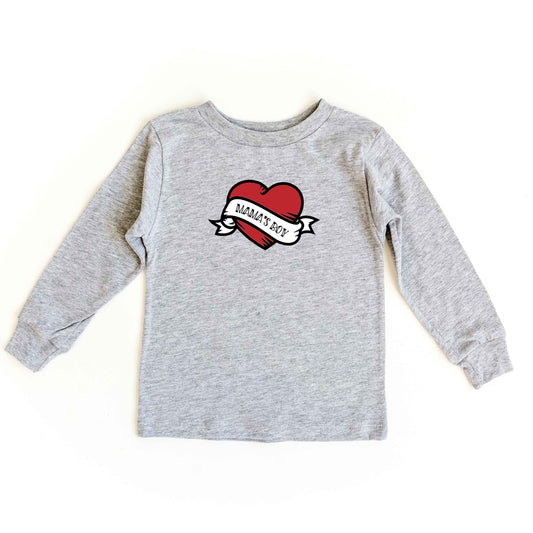 Mama's Boy Heart | Toddler Long Sleeve Tee