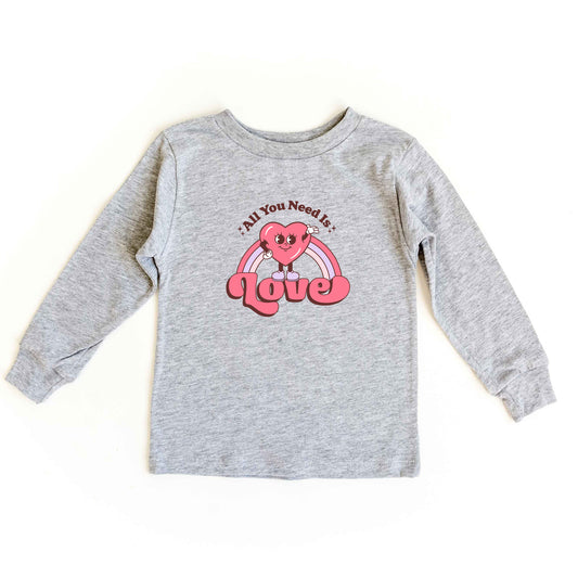 All You Need Is Love Heart Rainbow | Toddler Long Sleeve Tee