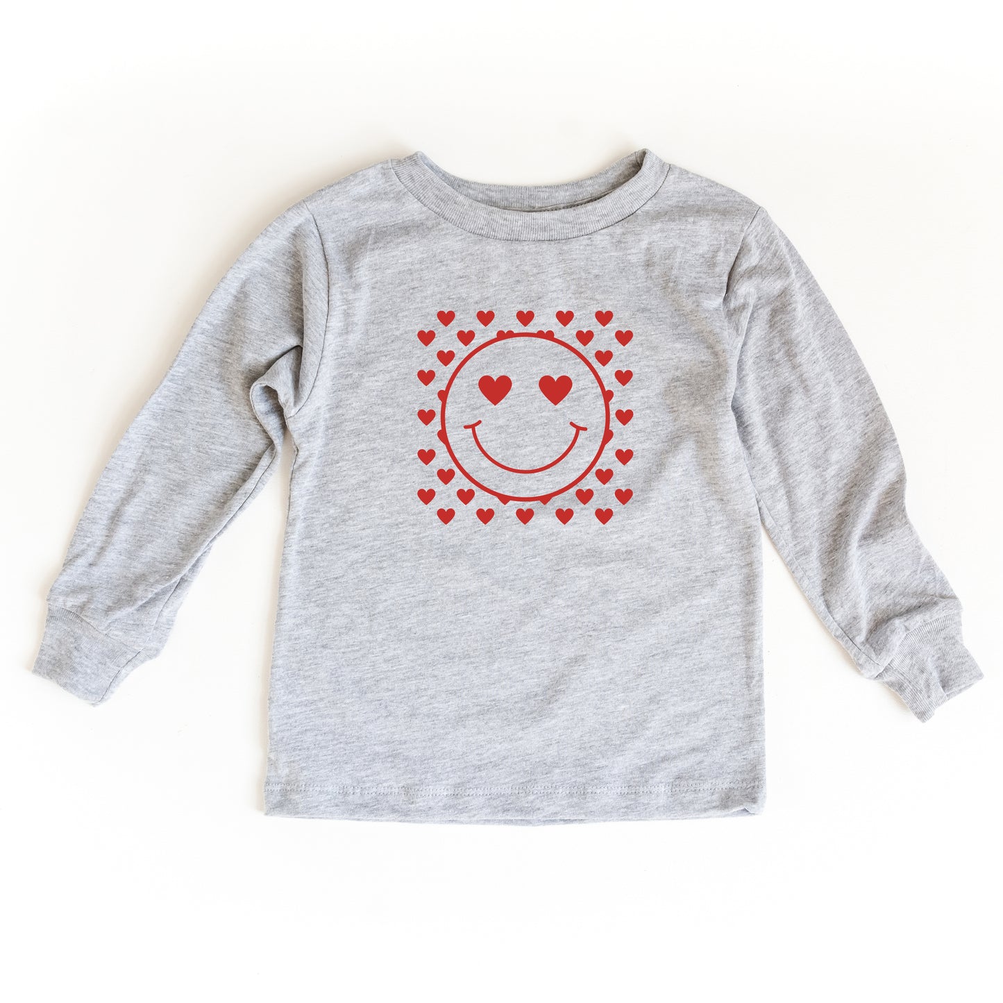 Smiley Face Hearts | Toddler Long Sleeve Tee