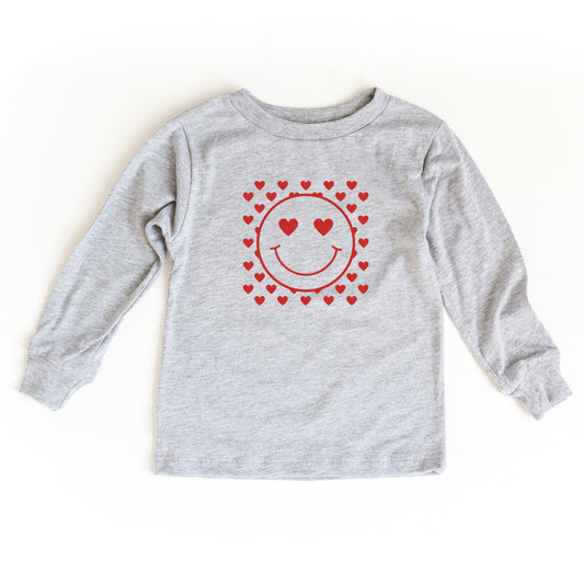 Smiley Face Hearts | Toddler Long Sleeve Tee