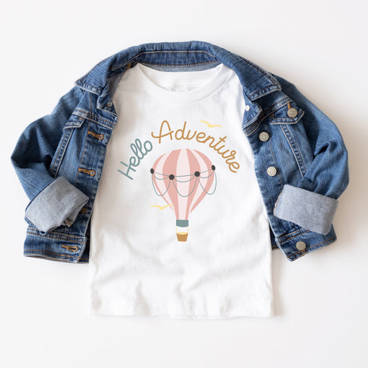 Hello Adventure Balloon | Toddler Graphic Short Sleeve Tee