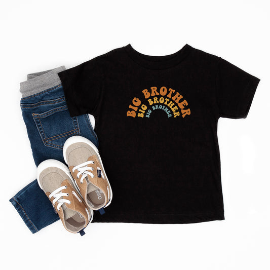 Big Brother Stacked Curved | Toddler Short Sleeve Crew Neck