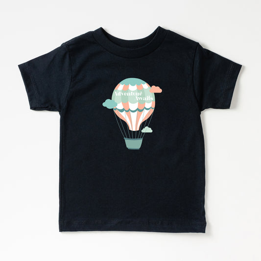 Adventure Awaits Clouds | Toddler Short Sleeve Crew Neck