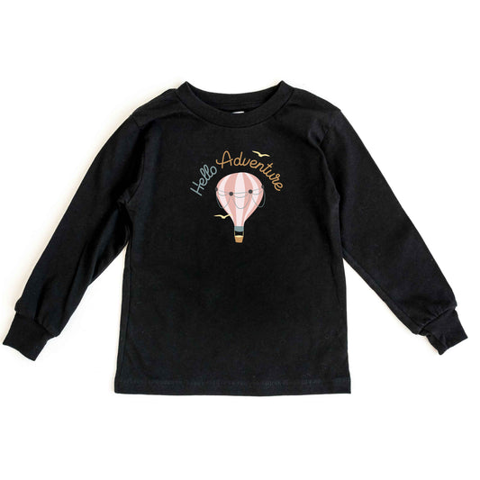 Hello Adventure Balloon | Youth Long Sleeve Tee