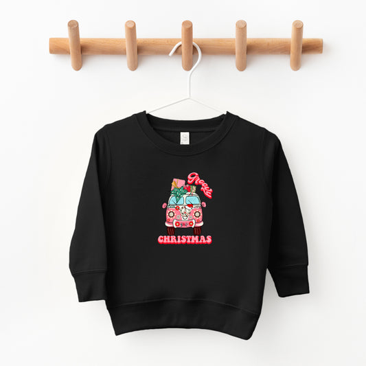Retro Van Groovy Christmas | Toddler Sweatshirt