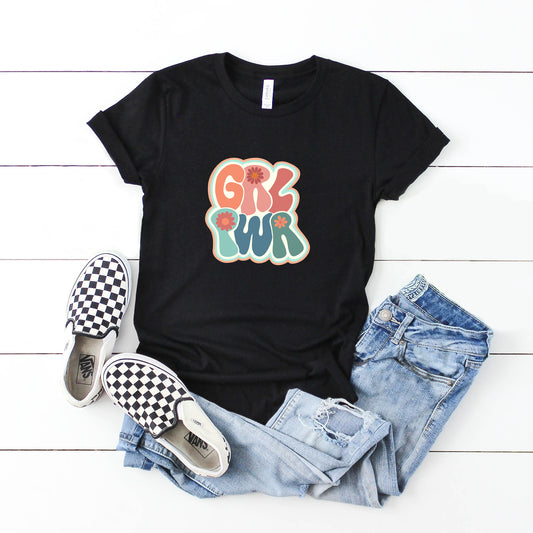Retro Girl Power Colorful | Youth Short Sleeve Crew Neck