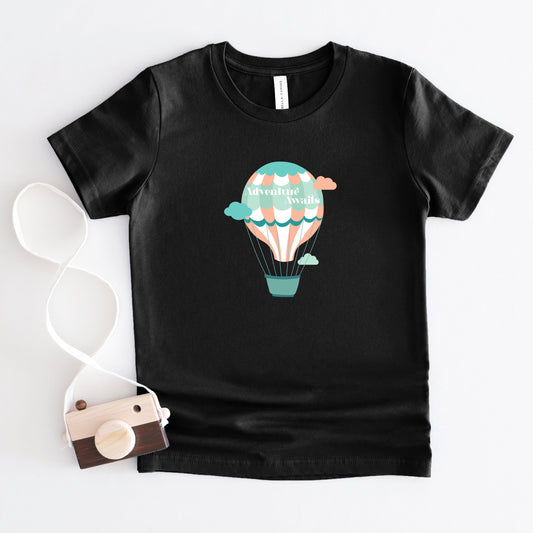 Adventure Awaits Clouds | Youth Short Sleeve Crew Neck