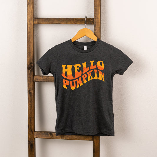 Hello Pumpkin Wavy | Toddler Short Sleeve Crew Neck