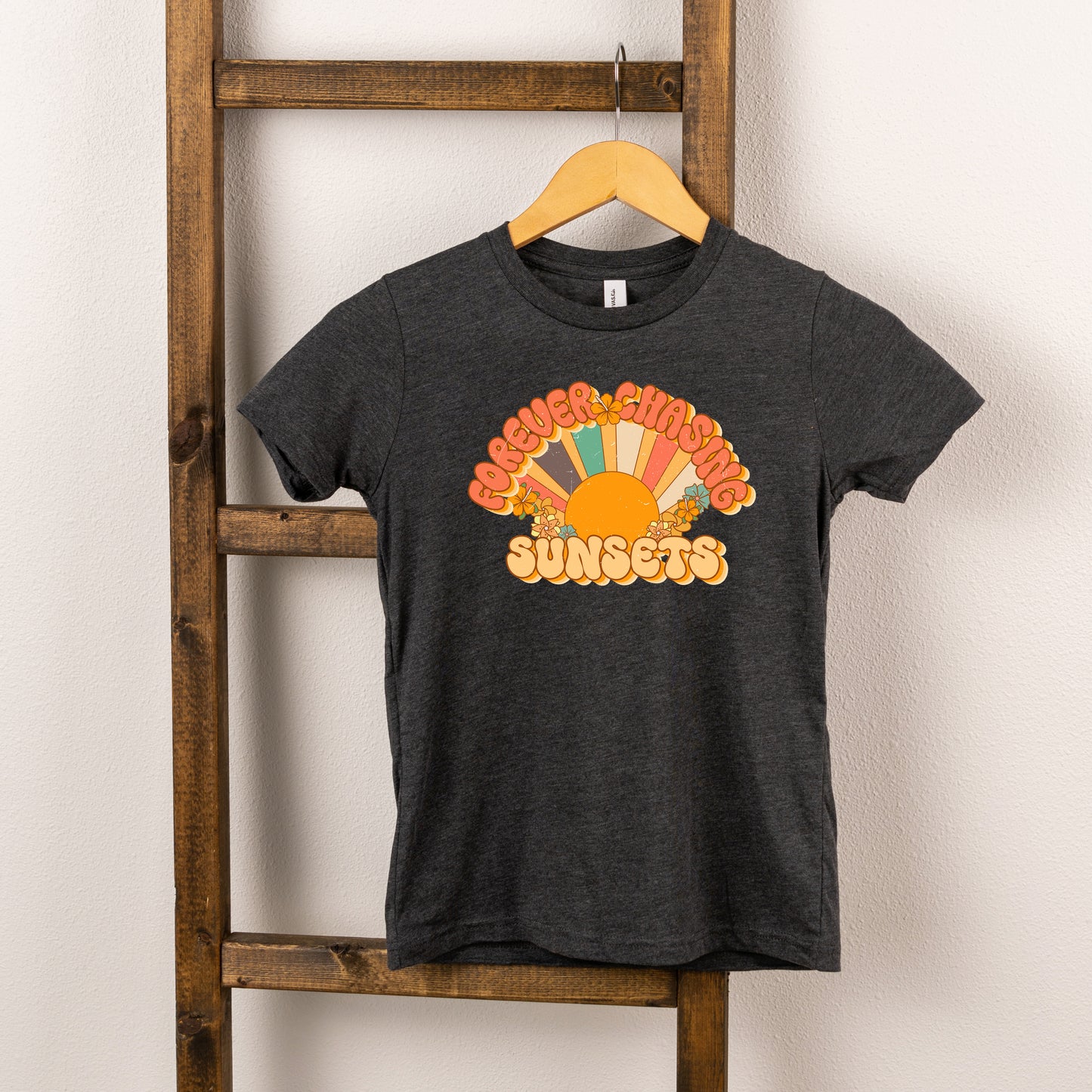 Retro Forever Chasing Sunsets | Toddler Short Sleeve Crew Neck