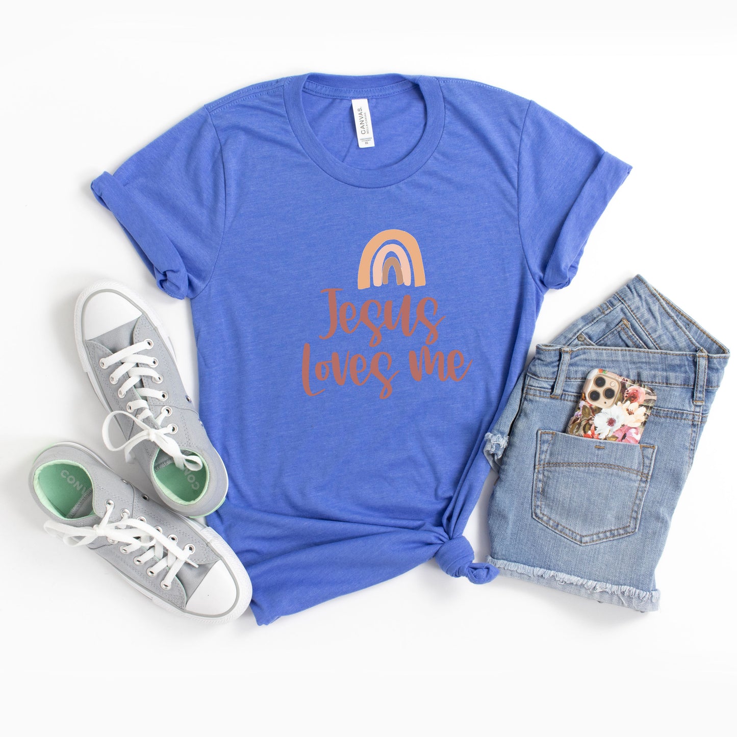 Jesus Loves Me Rainbow | Youth Short Sleeve Crew Neck