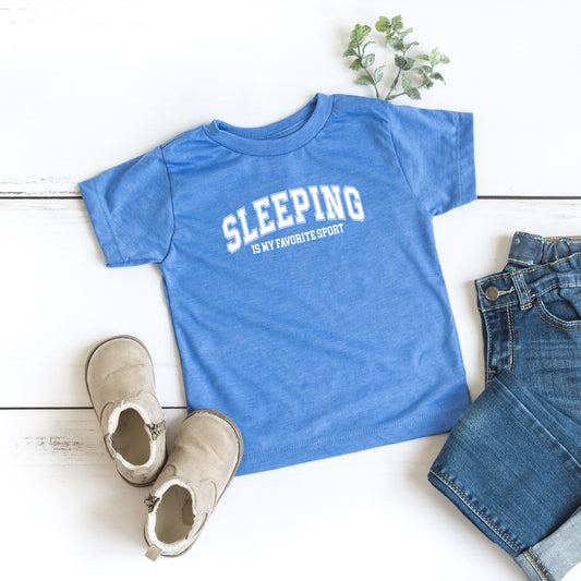 Sleeping is My Favorite Sport | Toddler Short Sleeve Crew Neck