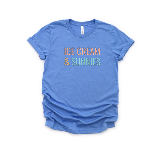 Ice Cream And Sunnies | Toddler Short Sleeve Crew Neck