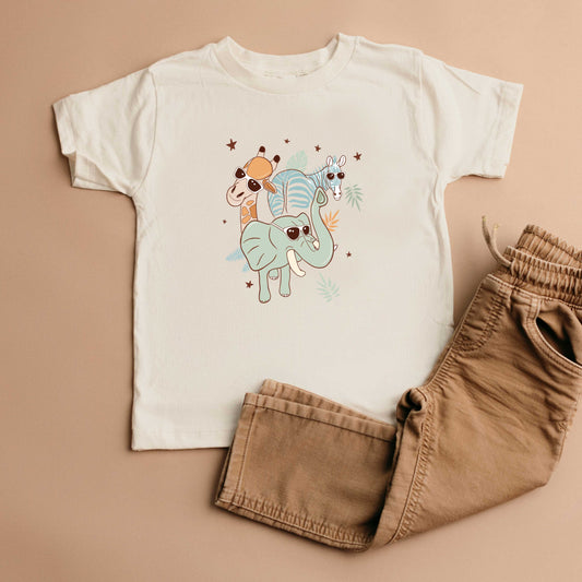 Wild One Animals | Toddler Short Sleeve Crew Neck