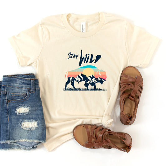 Stay Wild Buffalo | Youth Short Sleeve Crew Neck