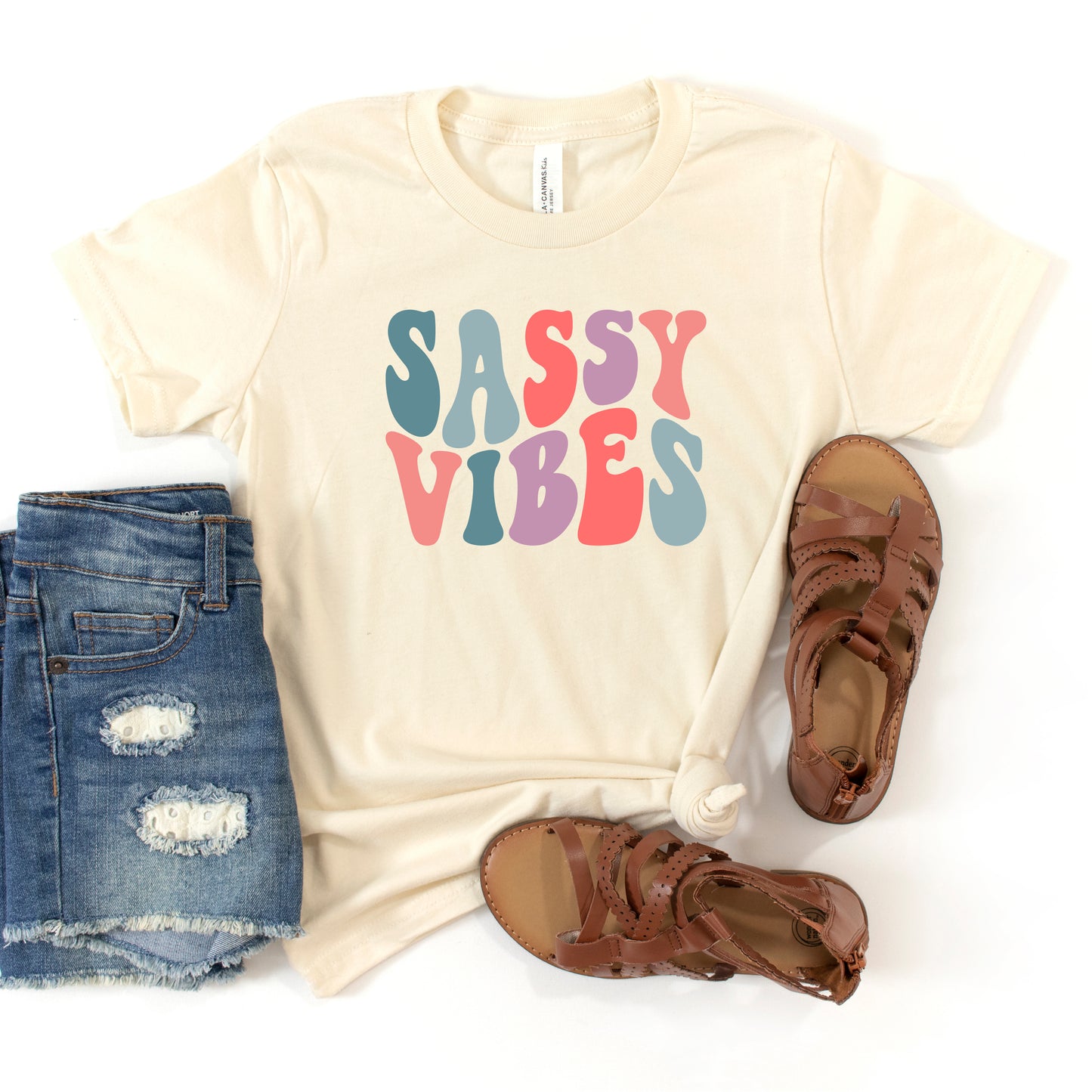 Sassy Vibes Wavy | Youth Short Sleeve Crew Neck