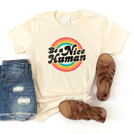 Be A Nice Human Circles | Youth Short Sleeve Crew Neck