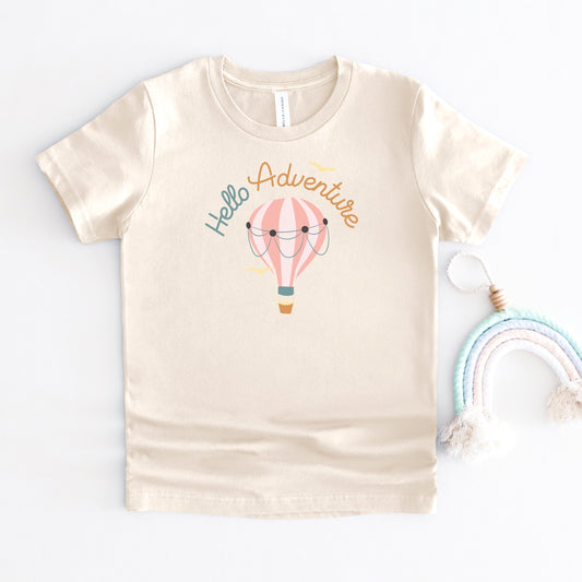 Hello Adventure Balloon | Youth Short Sleeve Crew Neck