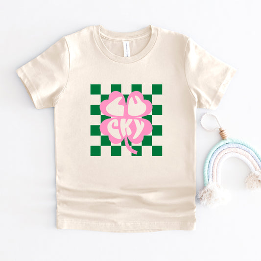 Lucky Clover Checkered | Youth Short Sleeve Crew Neck
