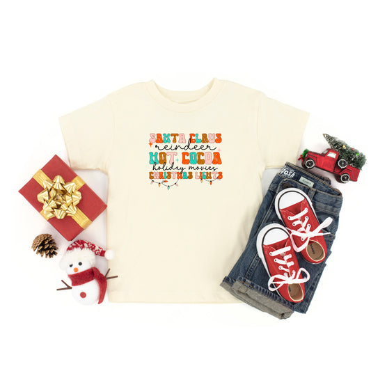Santa Cocoa Christmas Lights | Youth Short Sleeve Crew Neck