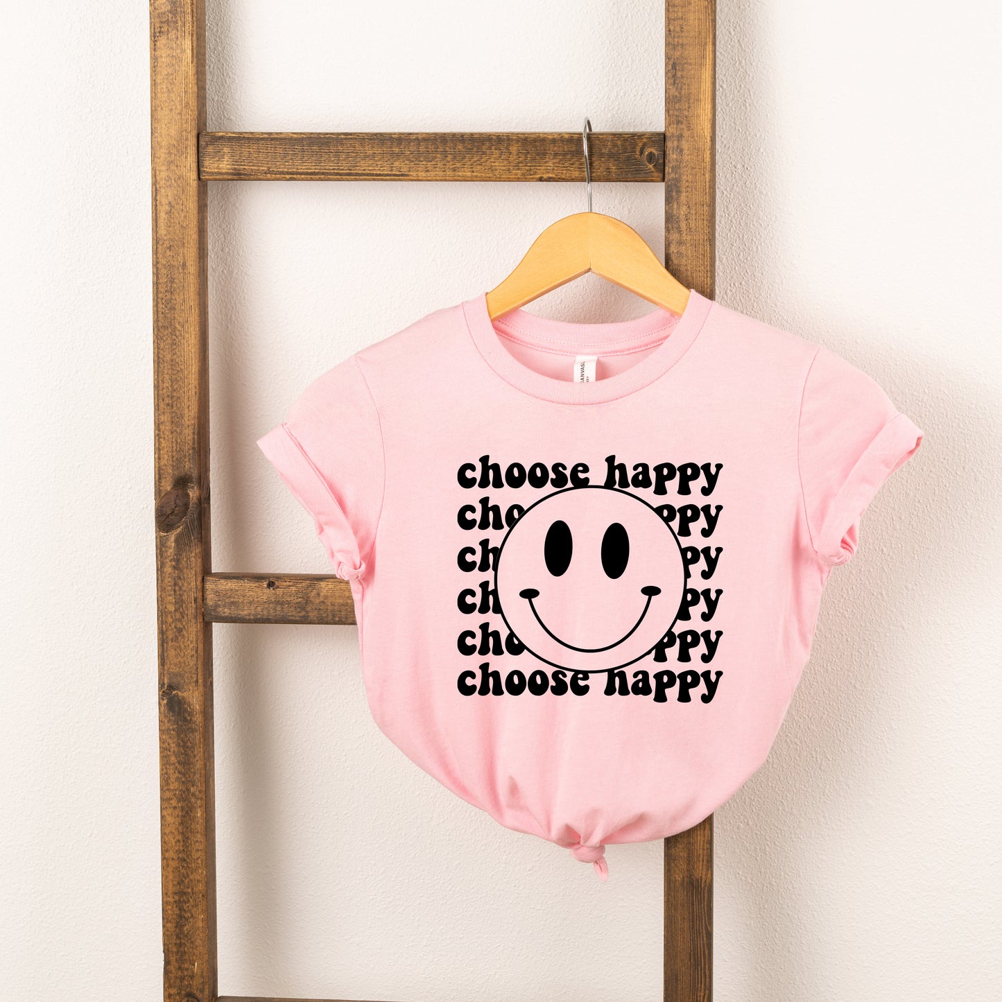 Choose Happy Smiley Face | Toddler Short Sleeve Crew Neck