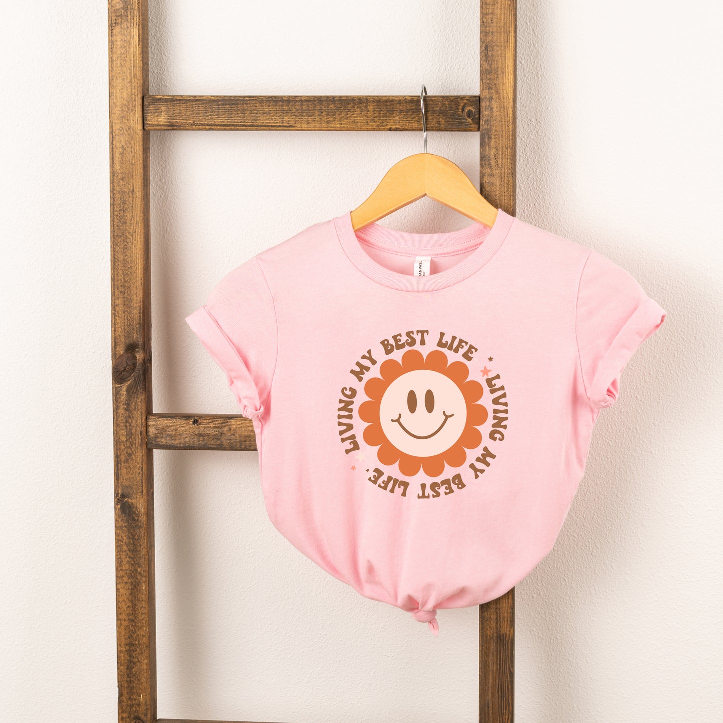Living My Best Life Flower | Toddler Short Sleeve Crew Neck