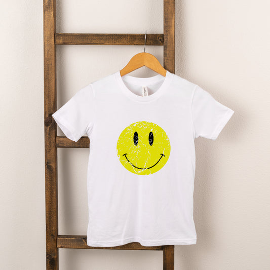 Distressed Smiley Face | Toddler Short Sleeve Crew Neck