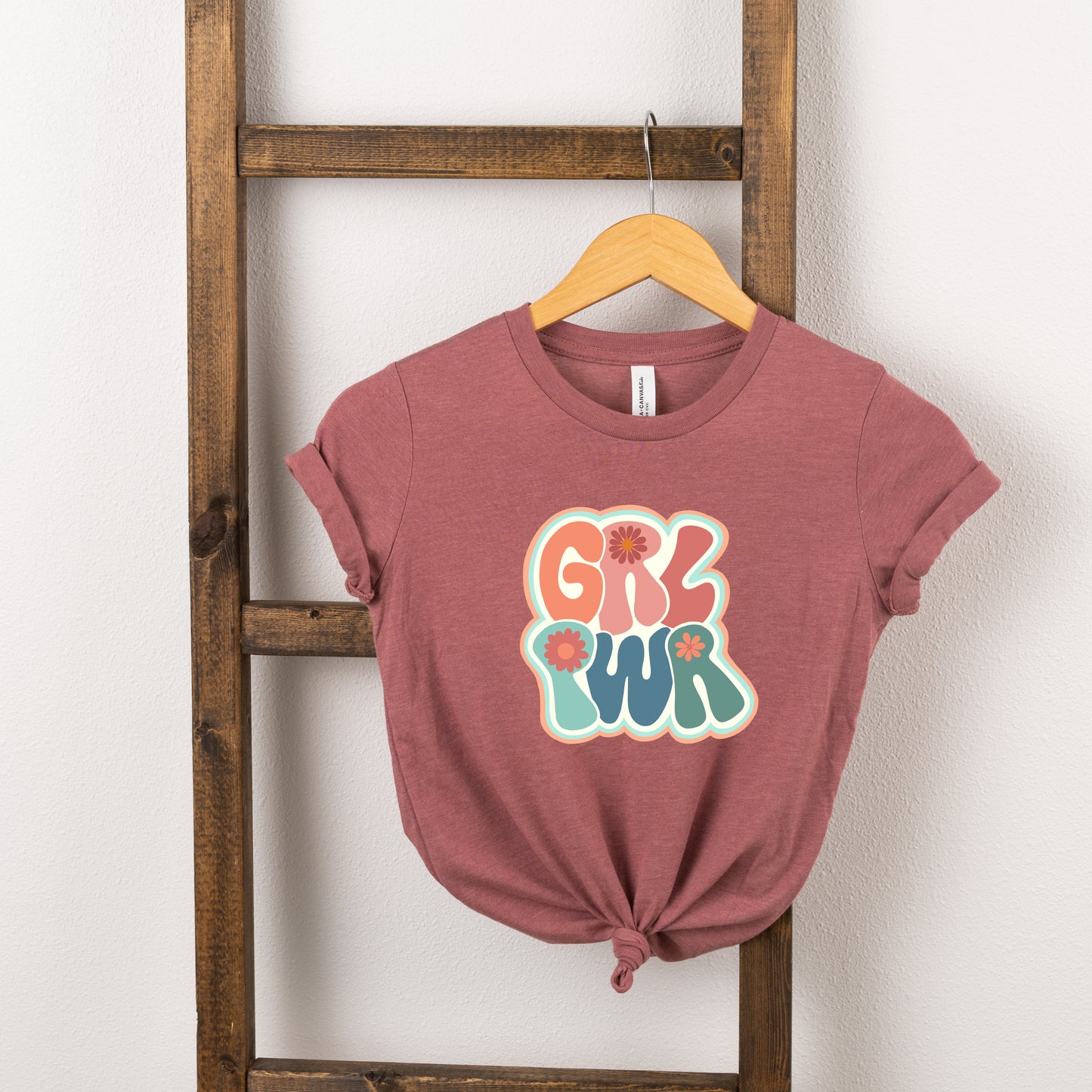 Retro Girl Power Colorful | Toddler Short Sleeve Crew Neck